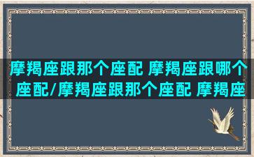 摩羯座跟那个座配 摩羯座跟哪个座配/摩羯座跟那个座配 摩羯座跟哪个座配-我的网站